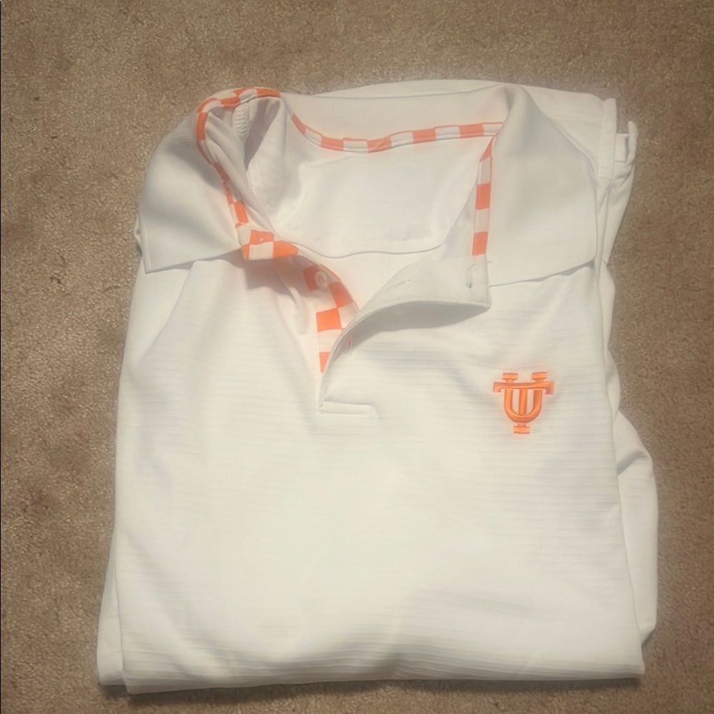 White and Orange Polo Shirt